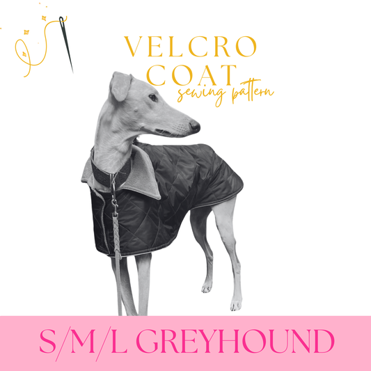 Greyhound Velcro Coat in sizes S/M/L