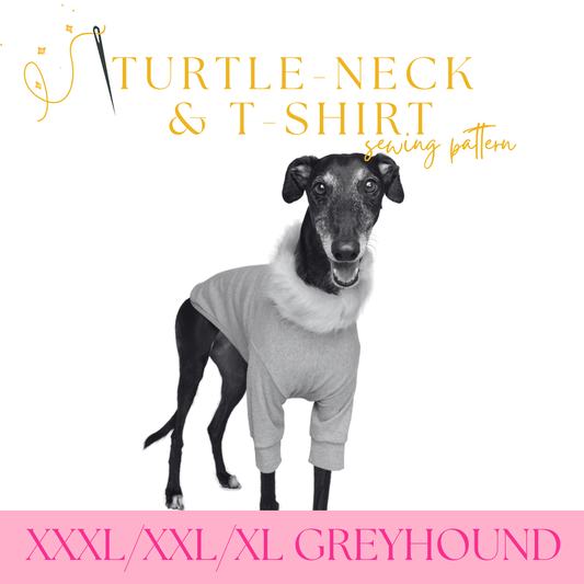 Greyhound Turtle Neck/T-Shirt in XXXL/XXL/XL Sizes