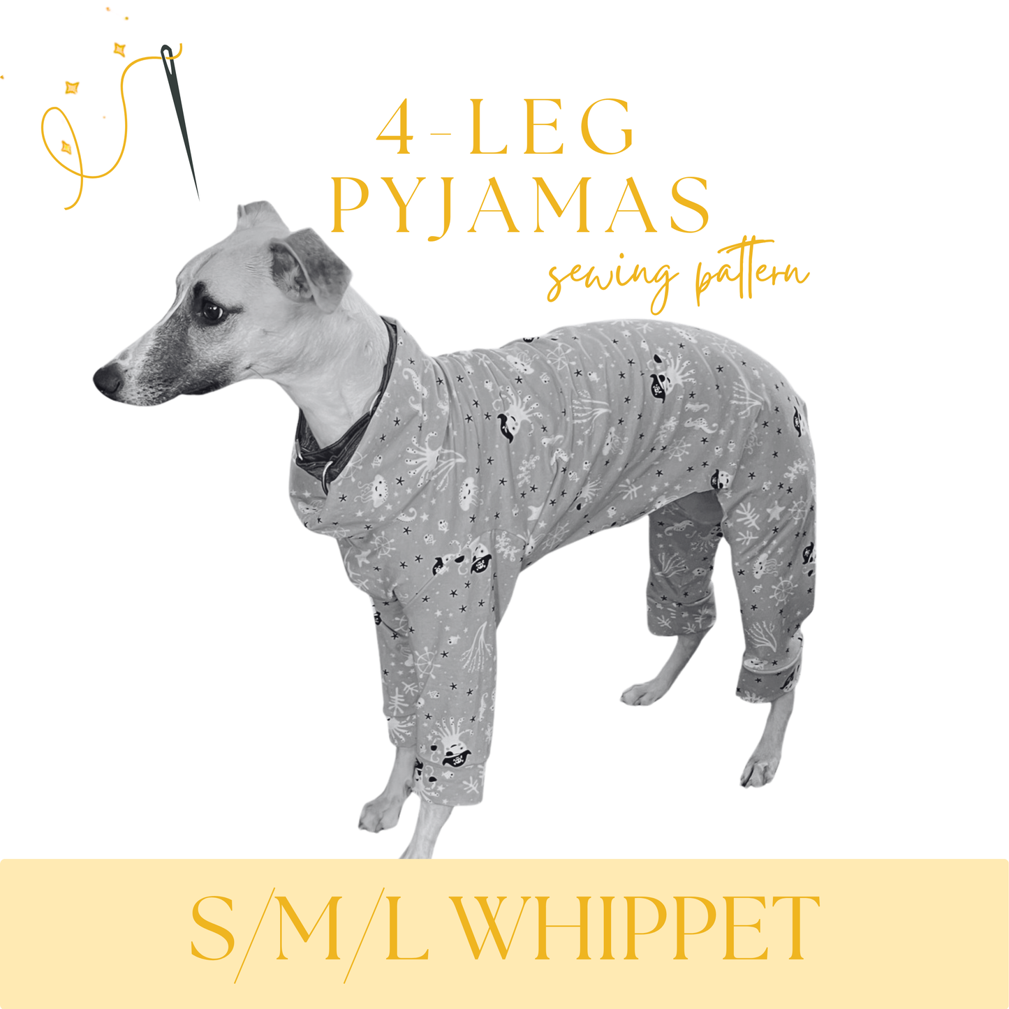 Whippet 4-Leg Pyjamas in sizes S/M/L