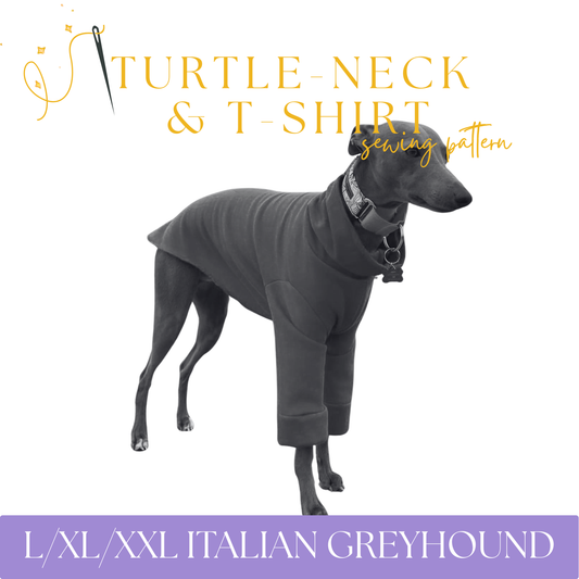 Italian Greyhound Turtle Neck/T-shirt in sizes L/XL/XXL