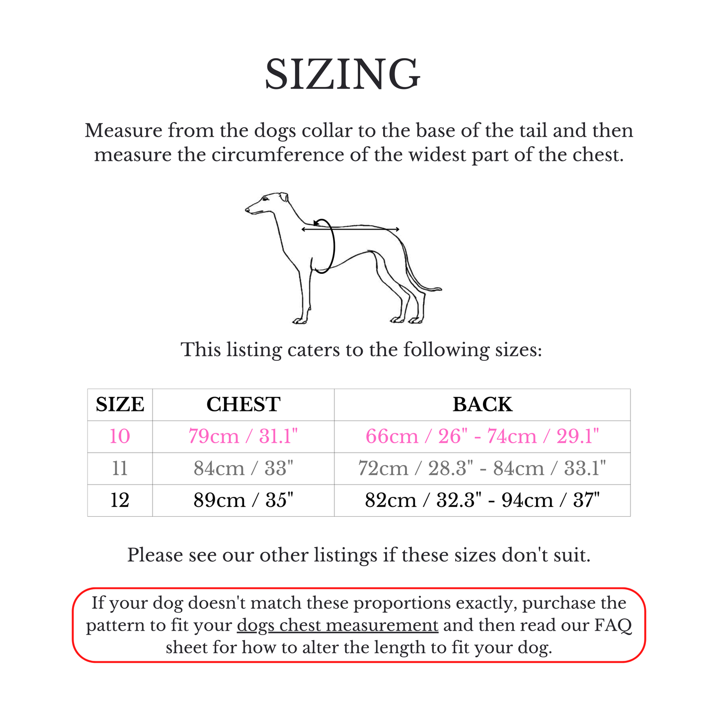 Large Dogs Classic Coat and Rain Coat in sizes 10-12