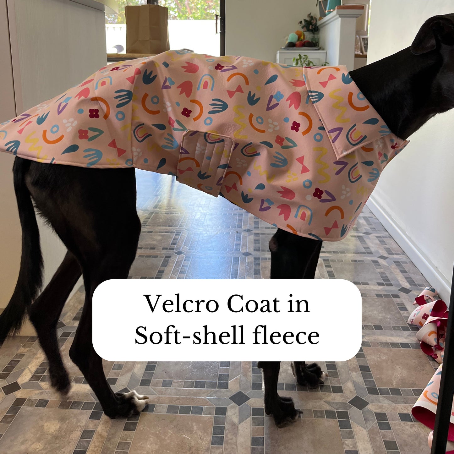 Whippet Velcro Coat in sizes S/M/L