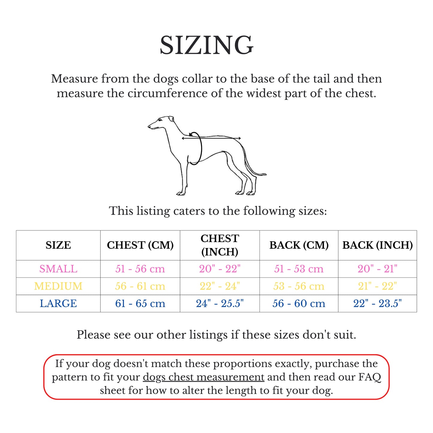 Whippet Fleece Coat and Rain Coat in sizes S/M/L