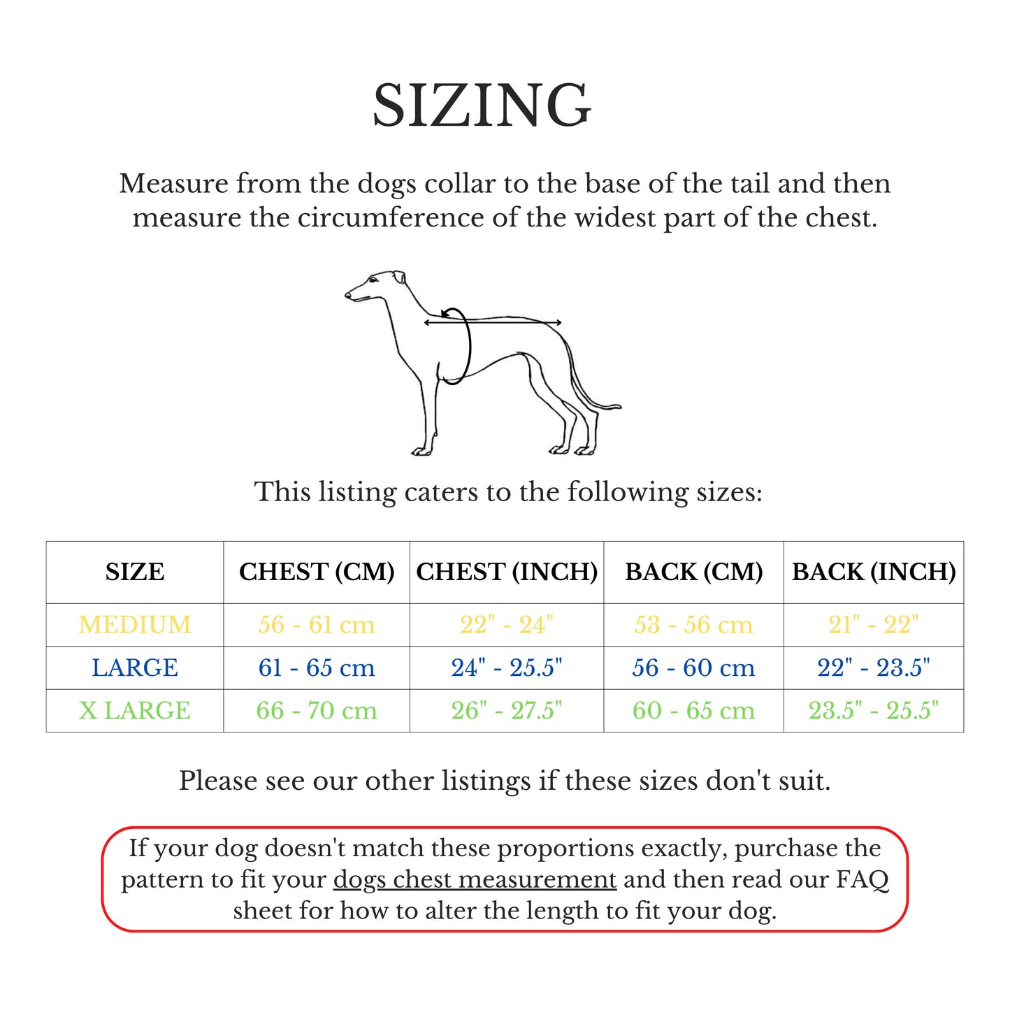 Whippet 4-Leg Pyjamas in sizes XL/L/M