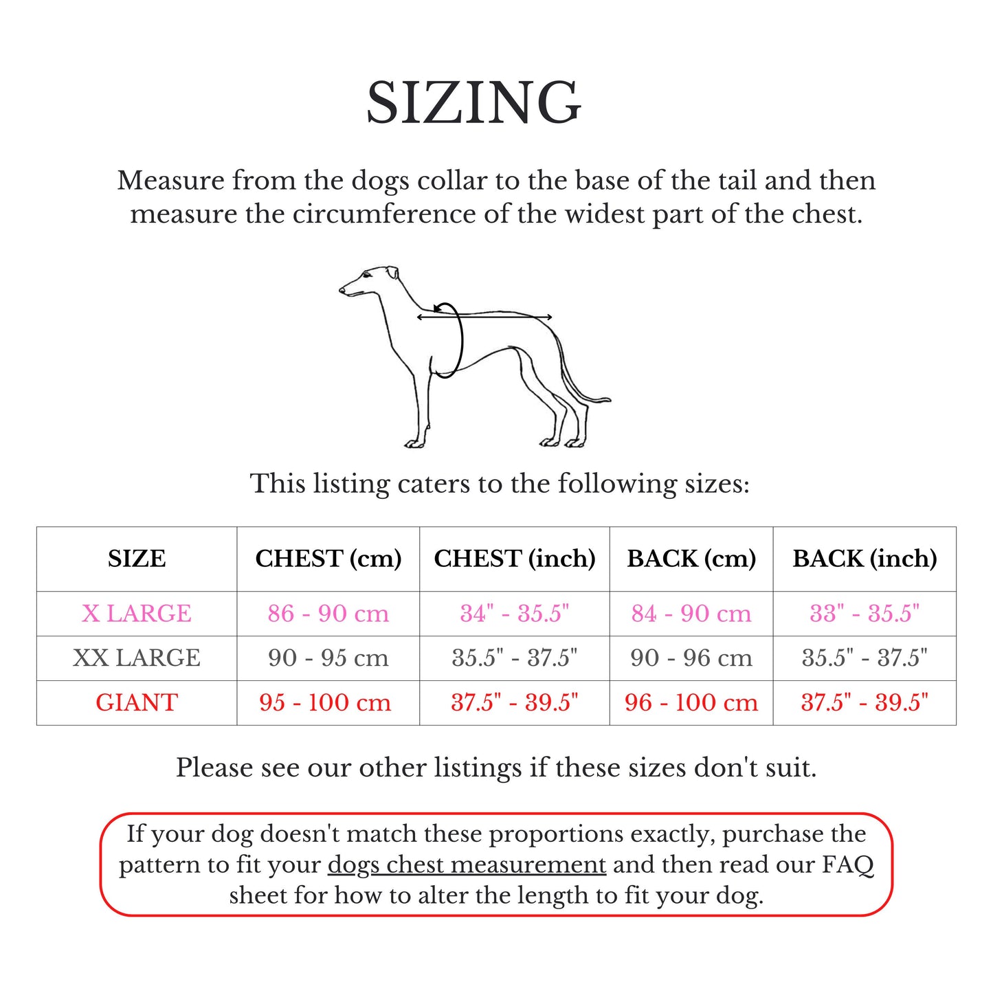 Greyhound 4-Leg Pyjamas in sizes XXXL/XXL/XL