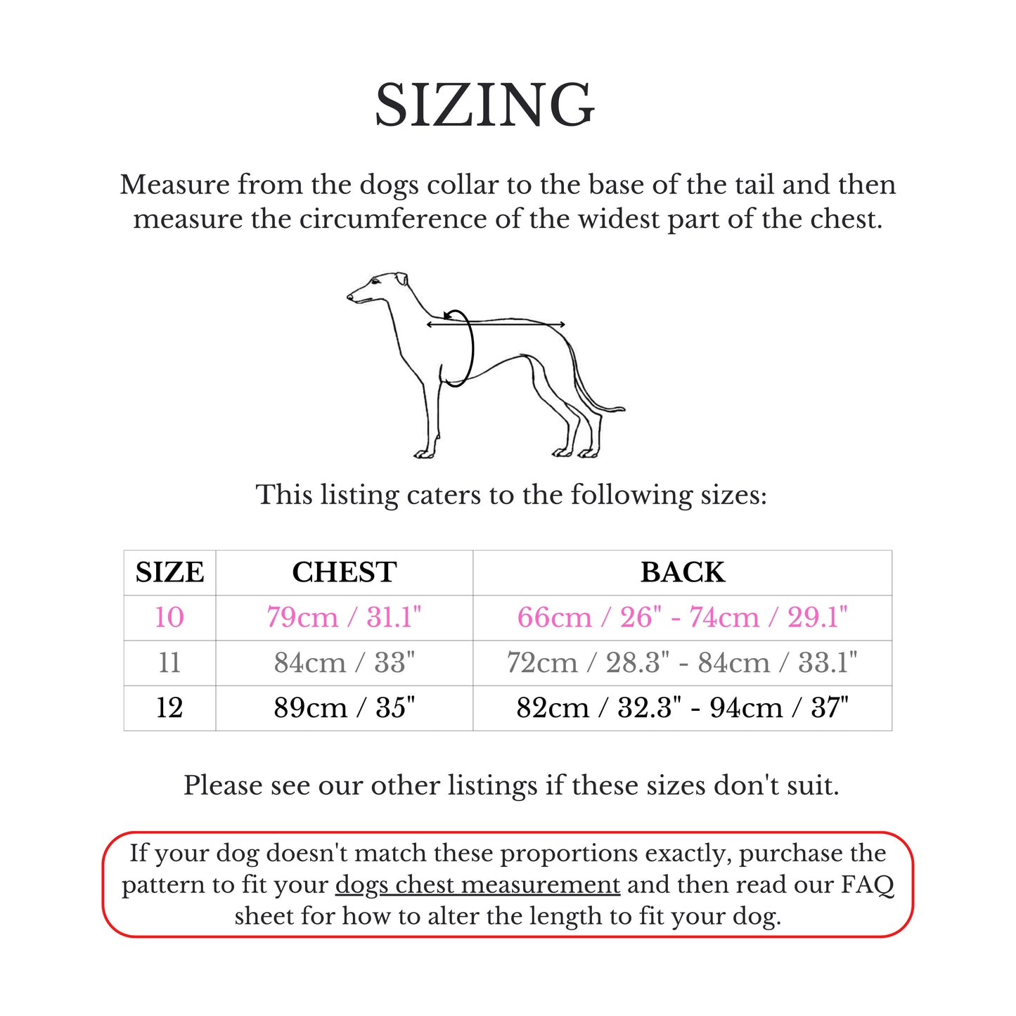 Large Dogs Velcro Coat in sizes 10-12