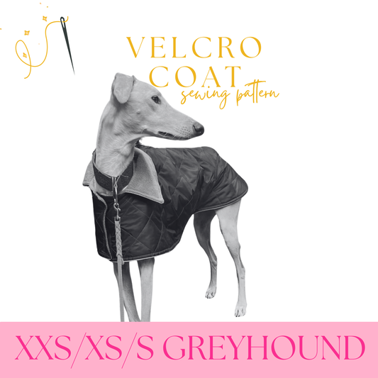 Greyhound Velcro Coat in sizes XXS/XS/S