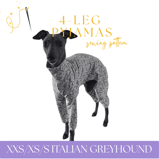 XXS/XS/S Italian Greyhound 4-Leg Pyjamas in sizes XXS/XS/S