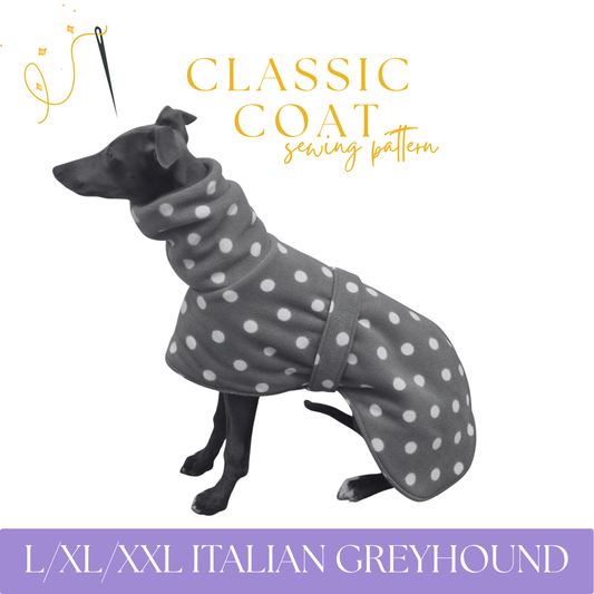 Italian Greyhound Fleece Coat and Rain Coat in sizes XXL/XL/L