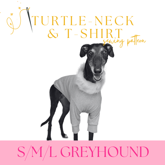S/M/L Greyhound Turtle Neck T-shirt
