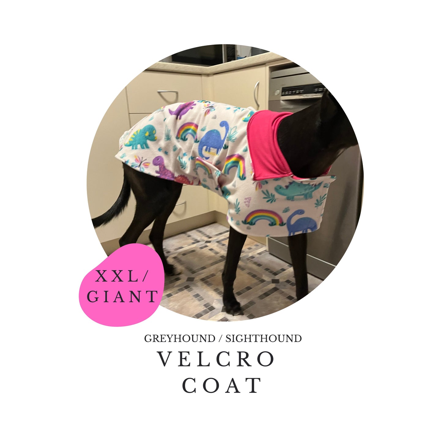 XXL / GIANT Greyhound Velcro Coat