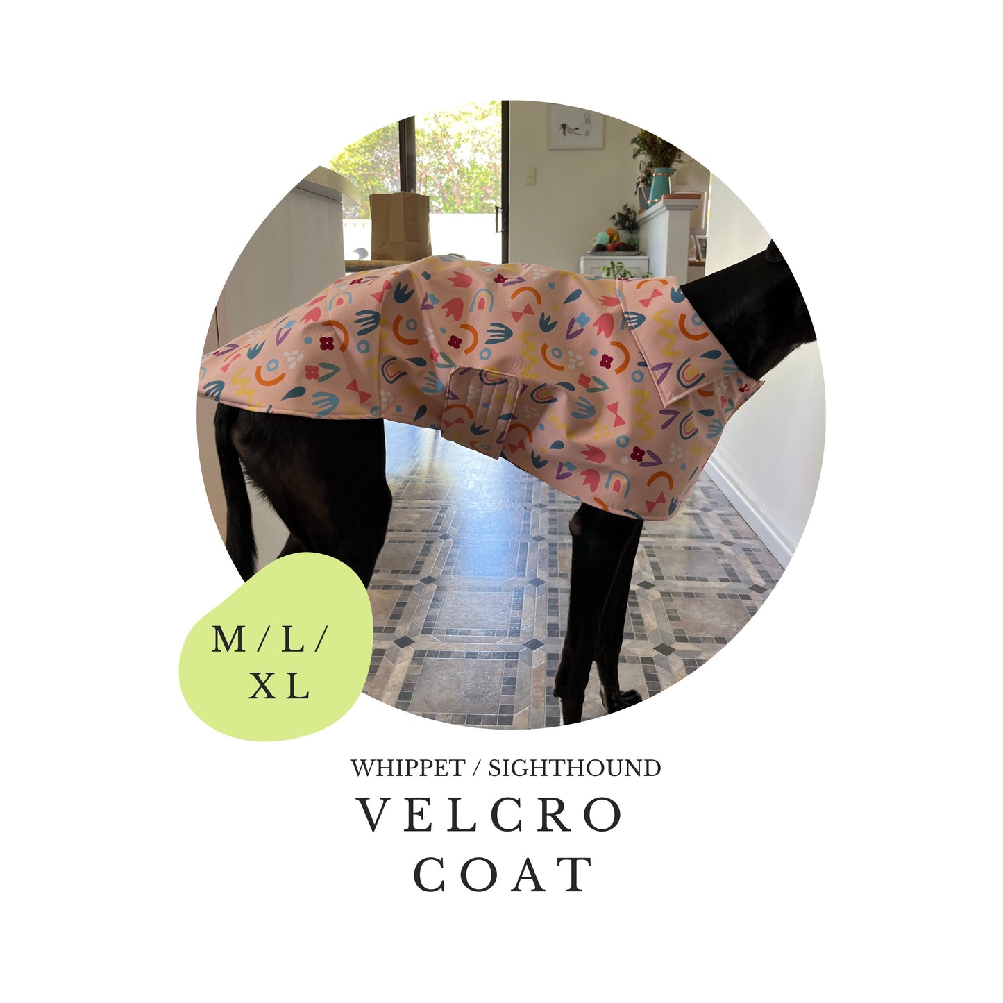 M/L/XL Whippet Velcro Coat