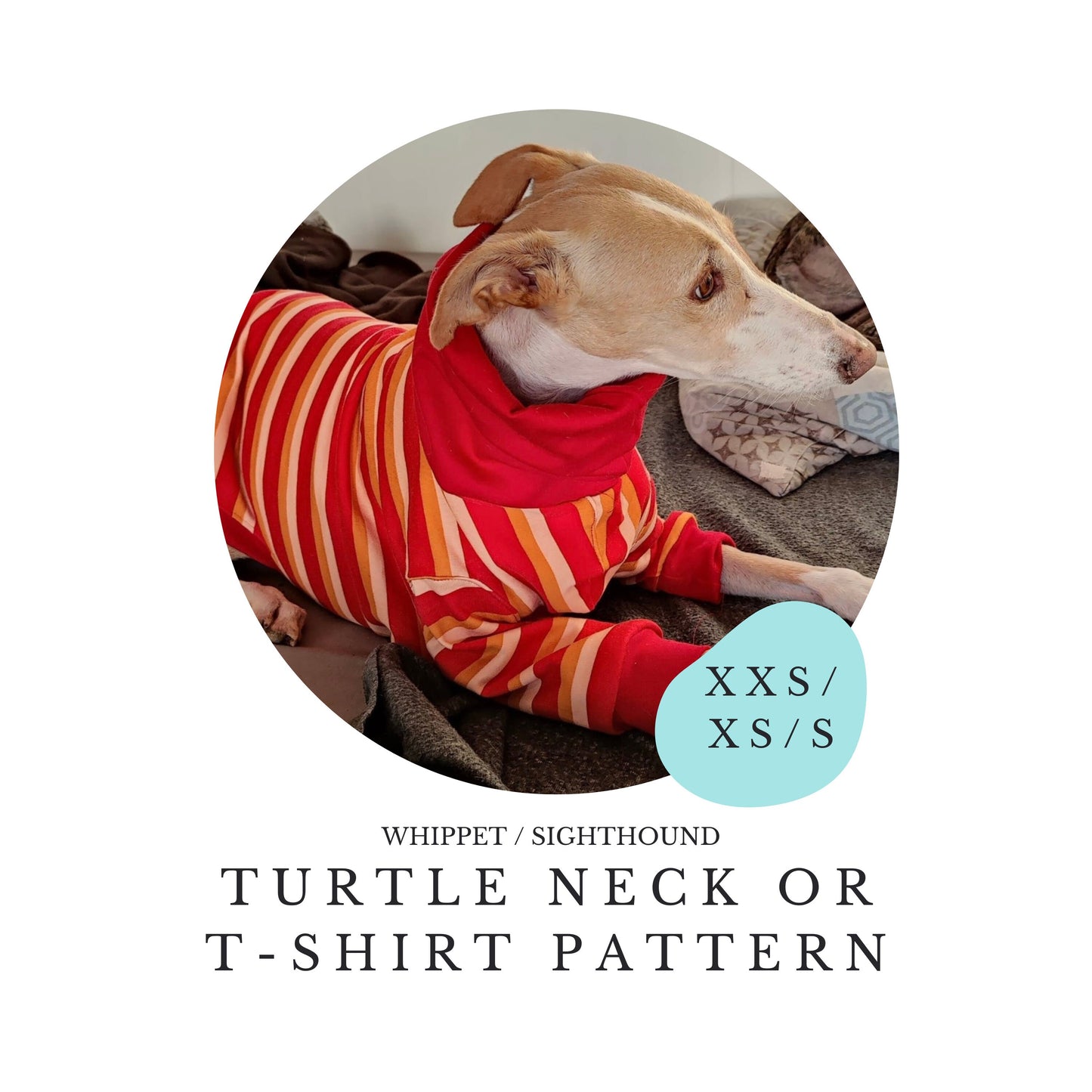 XXS/XS/S Whippet Turtle Neck T-shirt