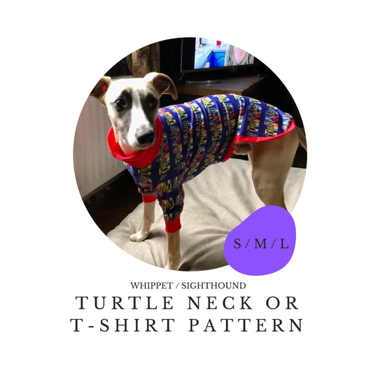 S/M/L Whippet Turtle Neck T-shirt