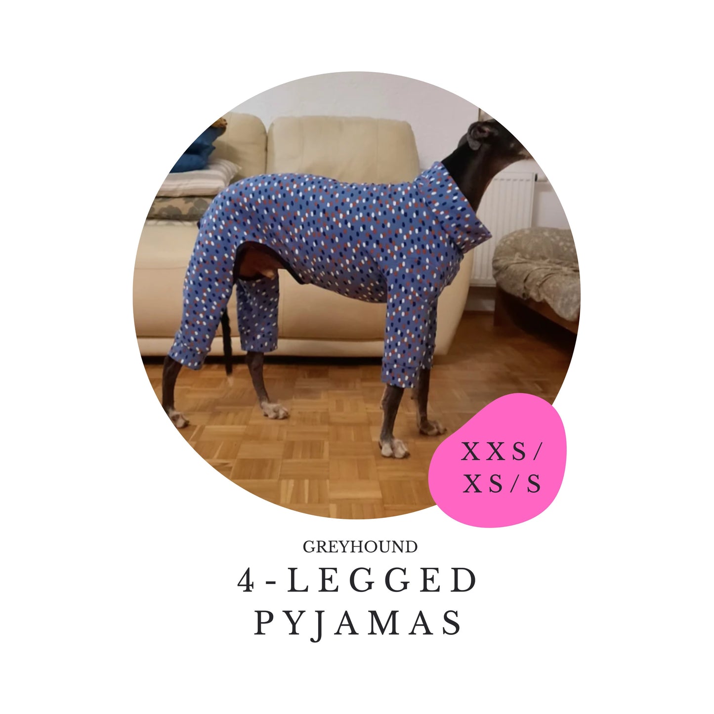 XXS/XS/S Greyhound 4-Leg Pyjamas