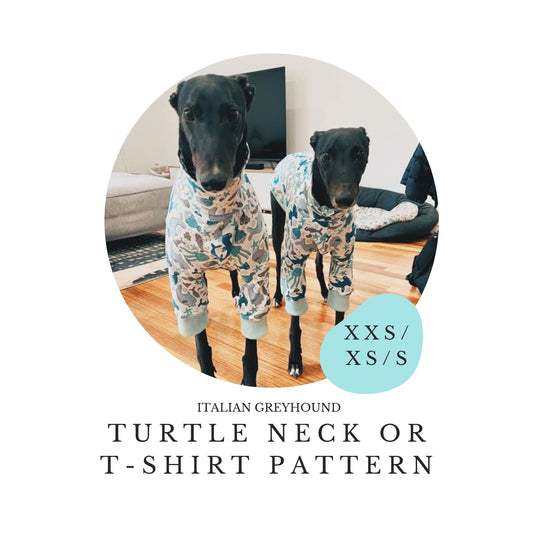 XXS/XS/S Italian Greyhound Turtle Neck T-shirt