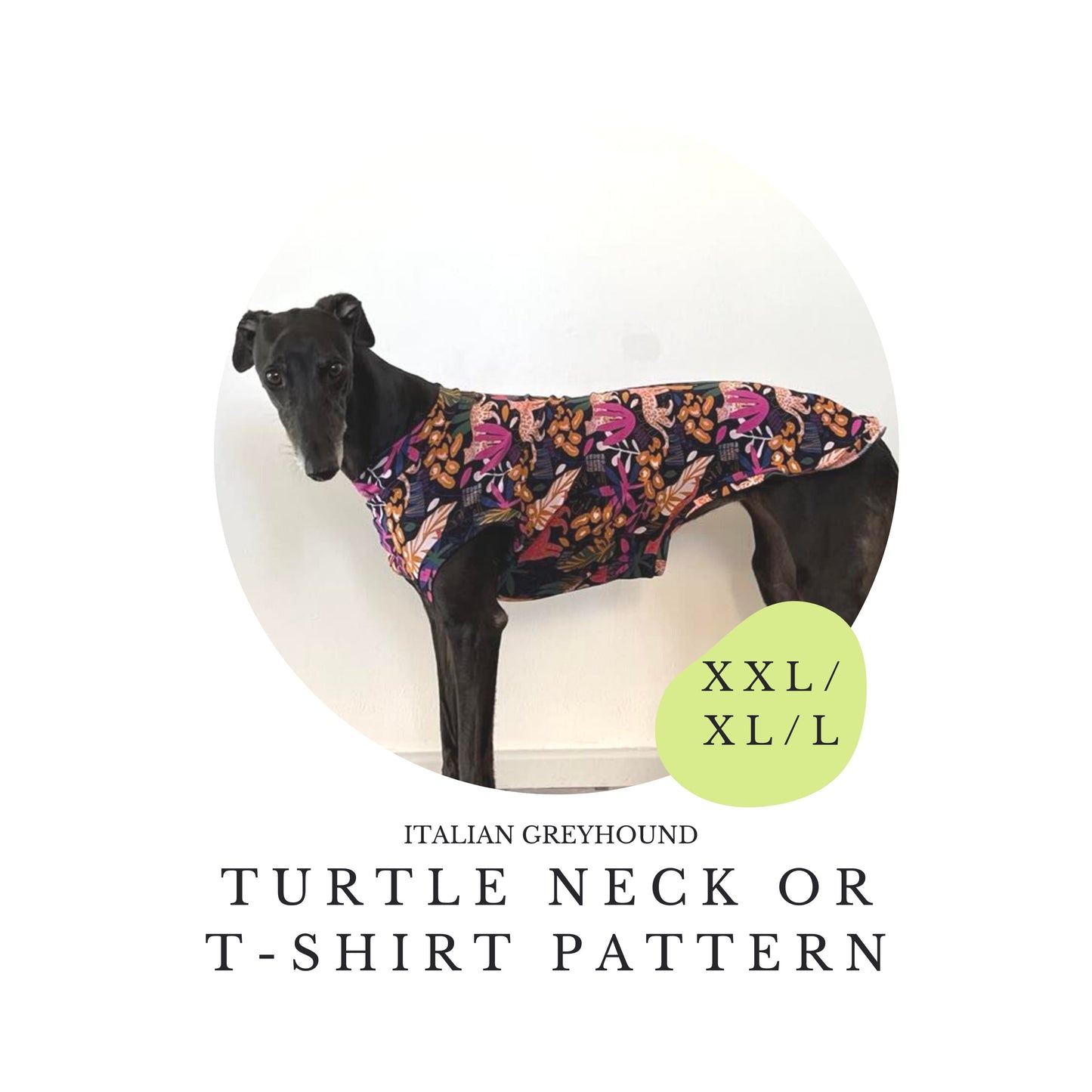 L/XL/XXL Italian Greyhound Turtle Neck / T-shirt