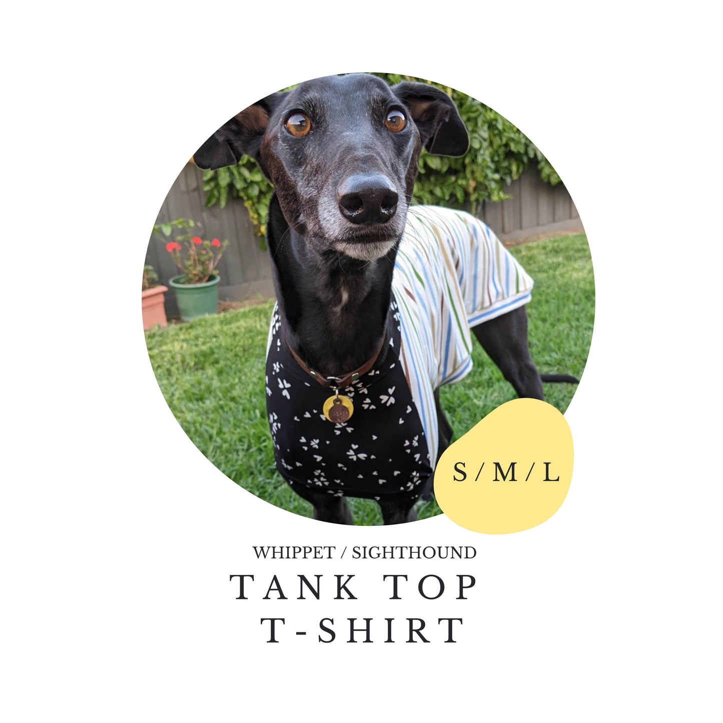 S/M/L Whippet Tank Top T-shirt