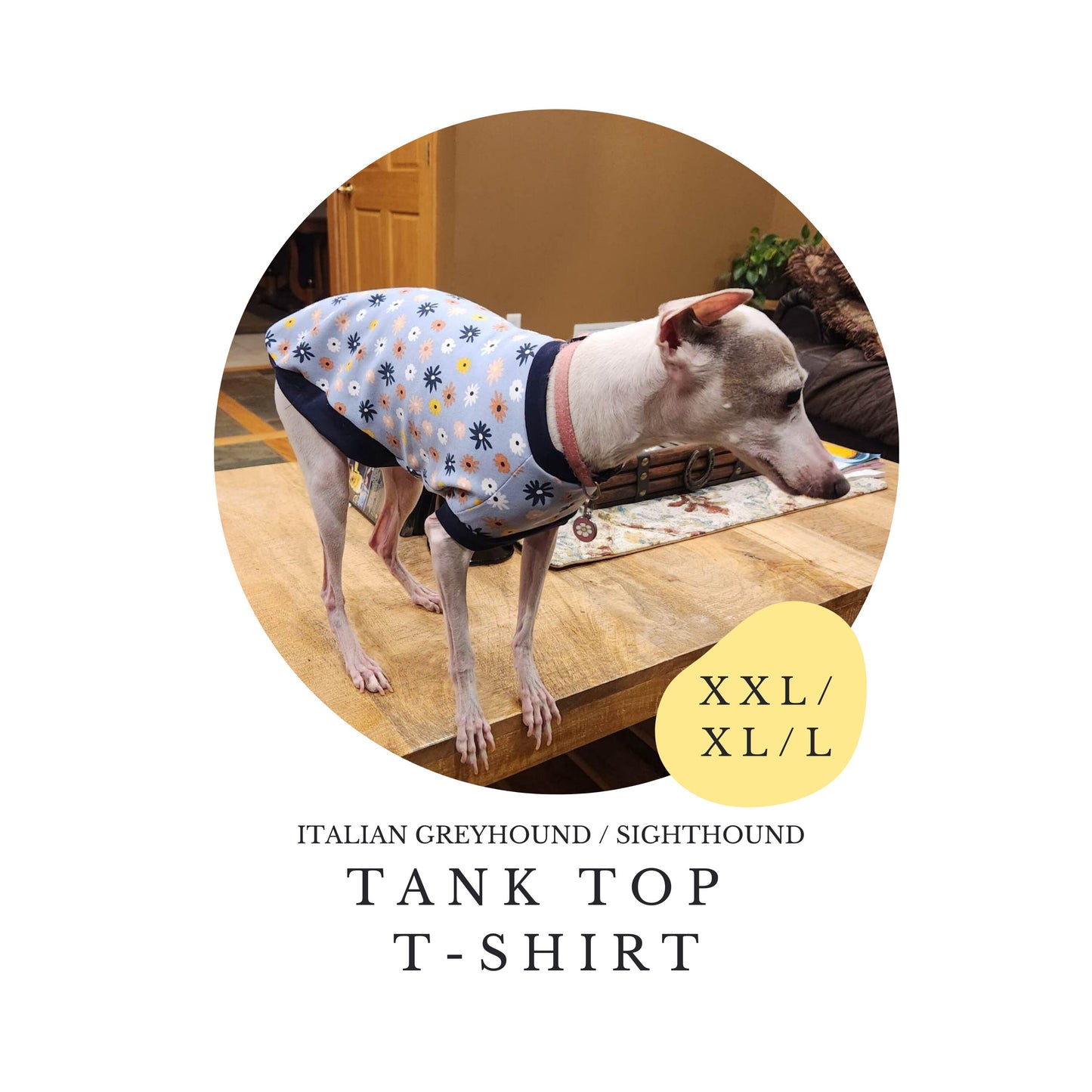 L/XL/XXL Italian Greyhound Tank Top T-shirt